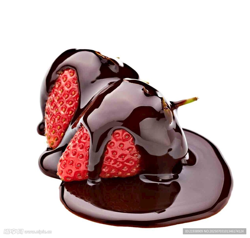 巧克力淋酱草莓美味诱人