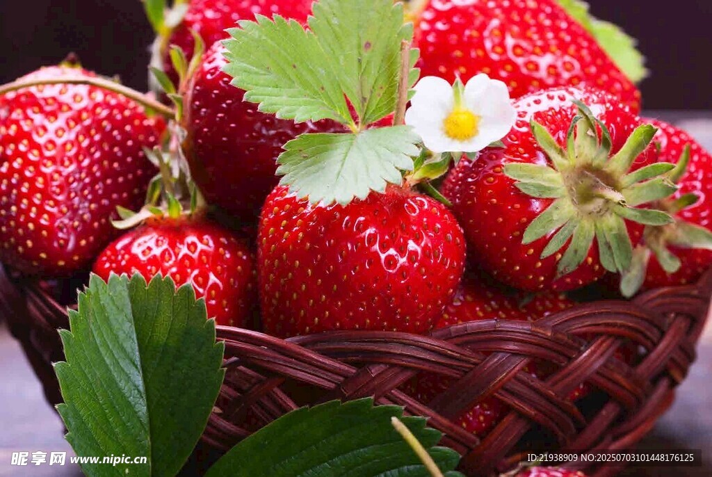 篮子里的新鲜草莓