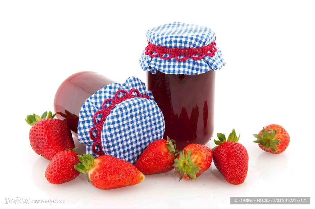 草莓果酱与新鲜草莓