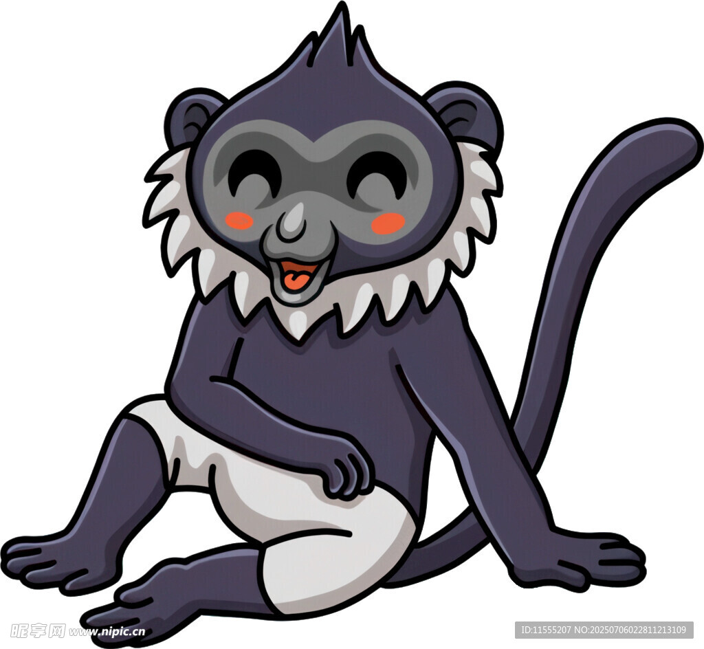 可爱紫猴卡通形象