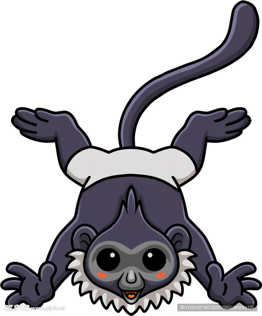 倒挂的可爱小猴子