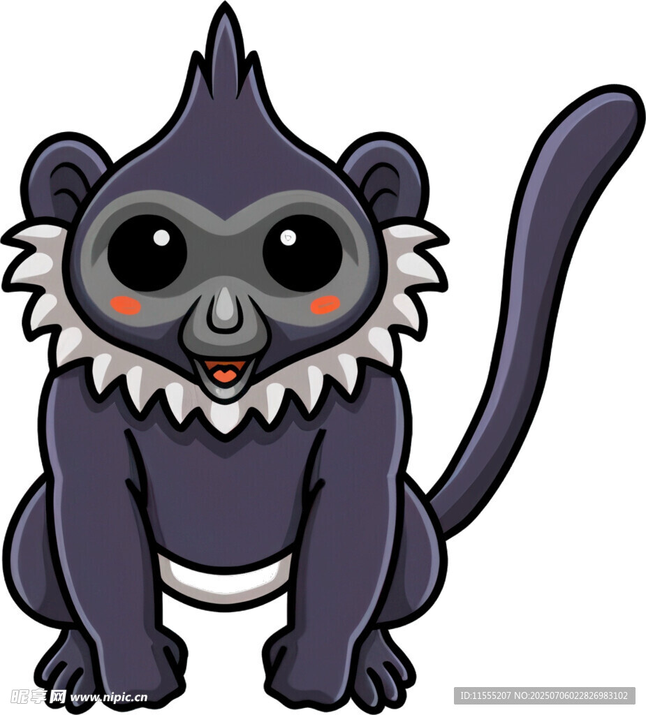 可爱卡通黑猴子形象