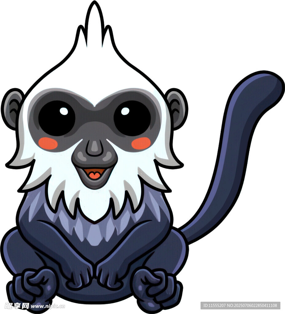 可爱白眉猴卡通形象