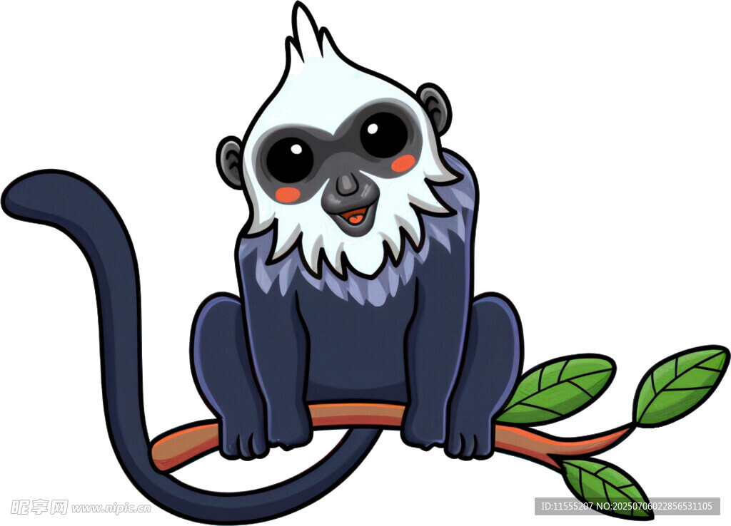 可爱猴子坐枝头