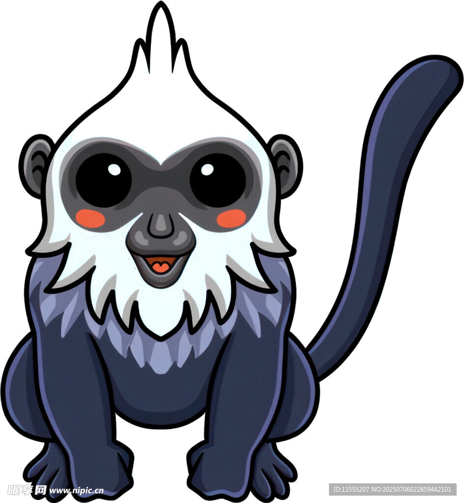 可爱白眉猴卡通形象