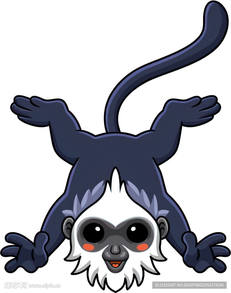 倒挂的可爱小猴