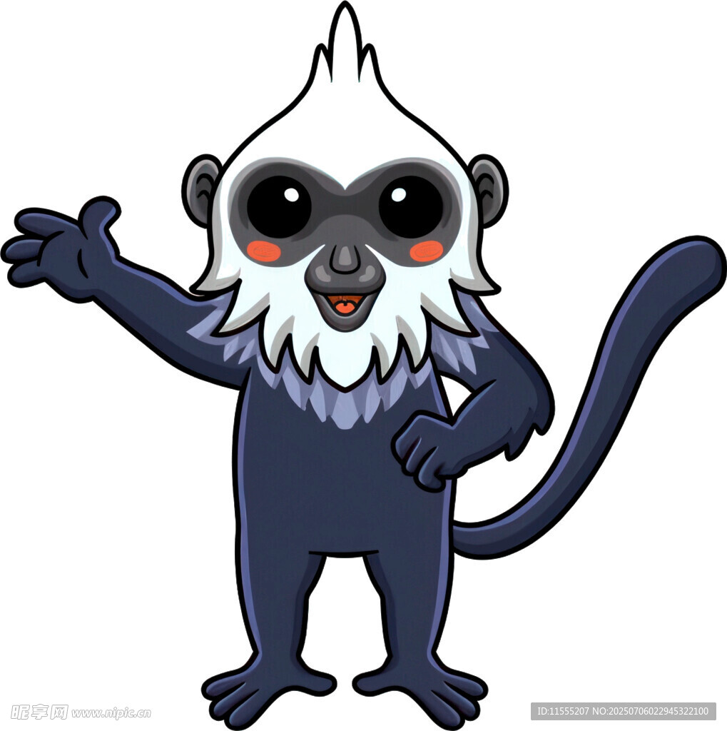 可爱白脸猴子卡通形象