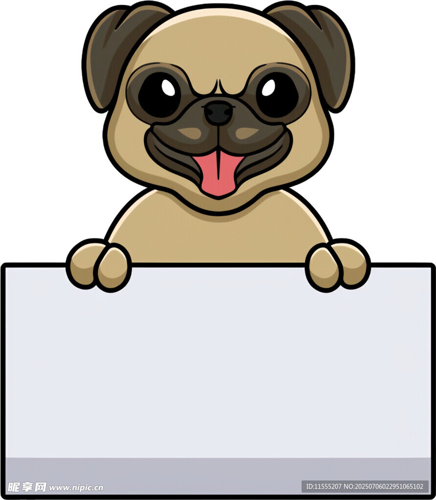 哈巴狗举空白板