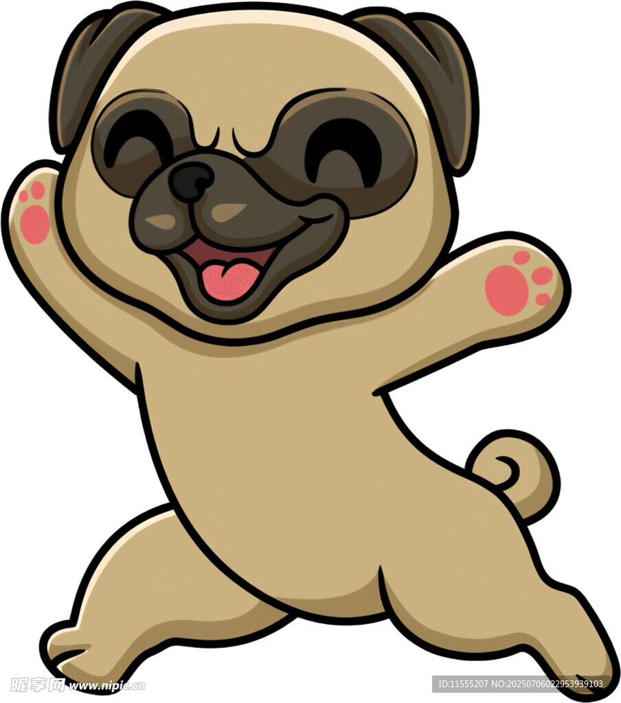 欢快跳跃的哈巴狗