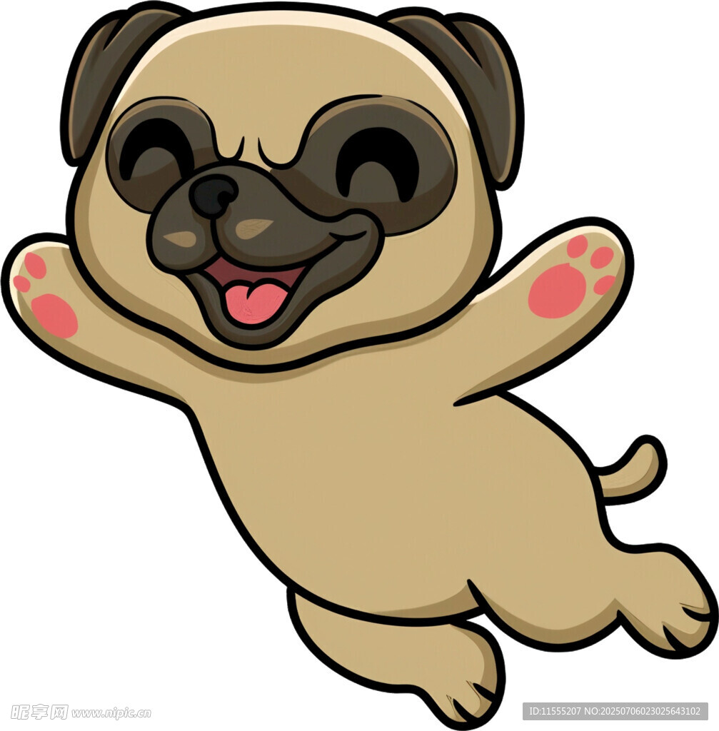 跳跃的可爱哈巴狗