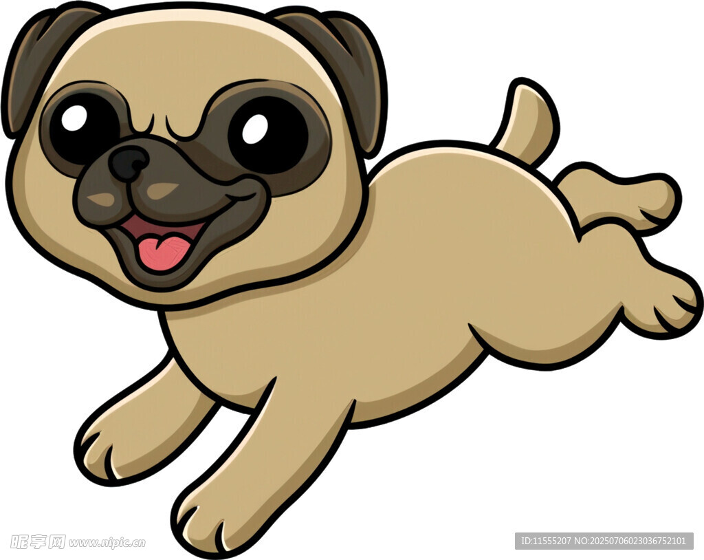 奔跑的可爱哈巴狗