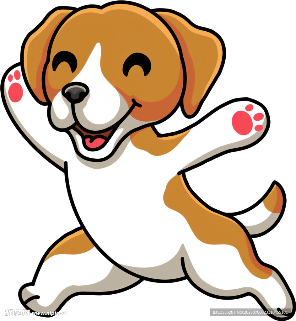 欢快跳跃的小狗