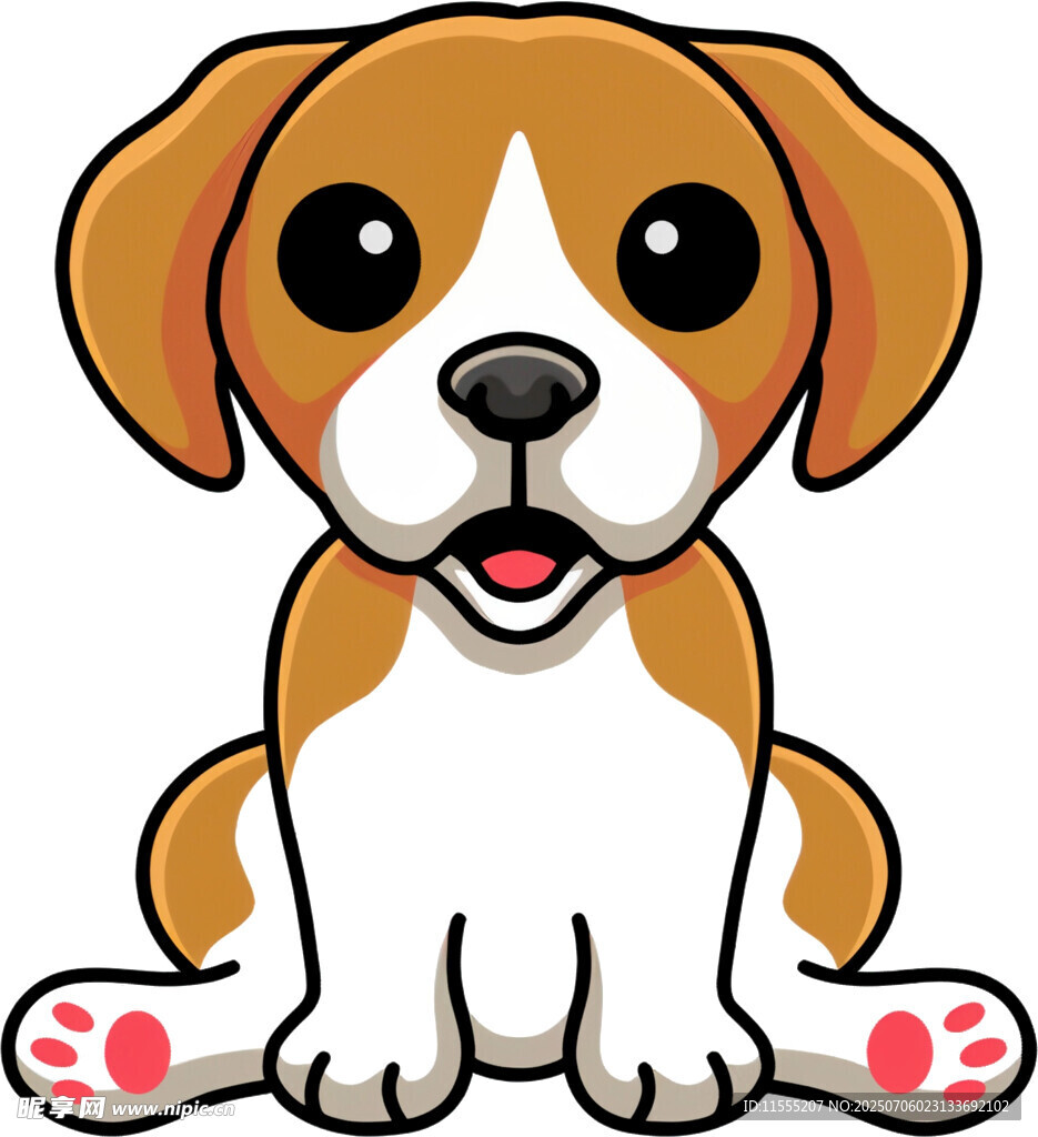 可爱坐姿小狗卡通形象