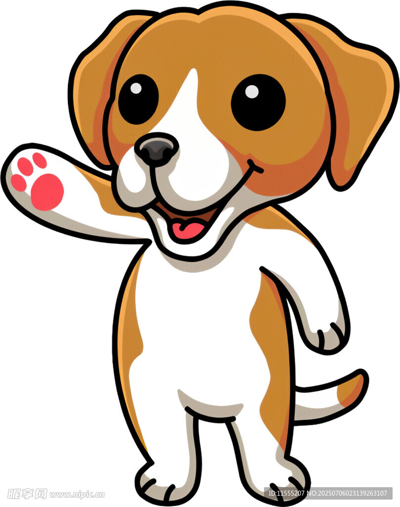 可爱小狗挥手示意