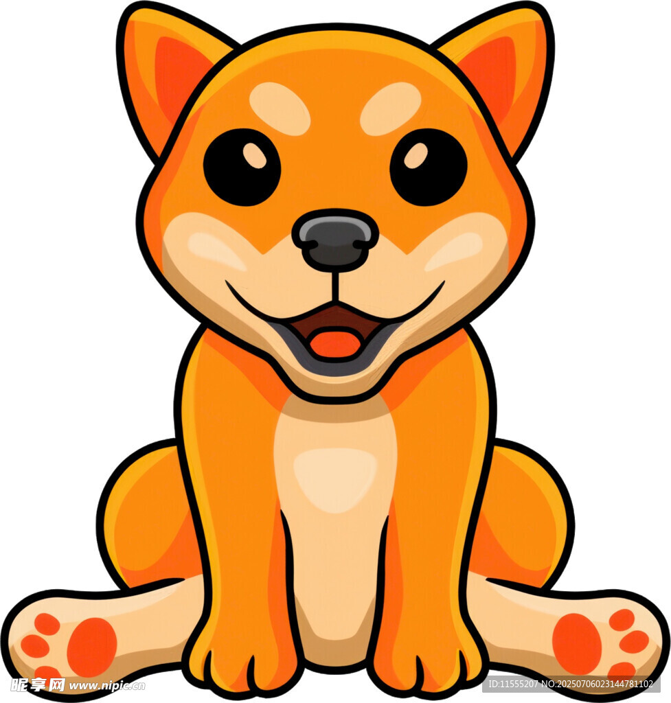 可爱坐姿柴犬卡通形象