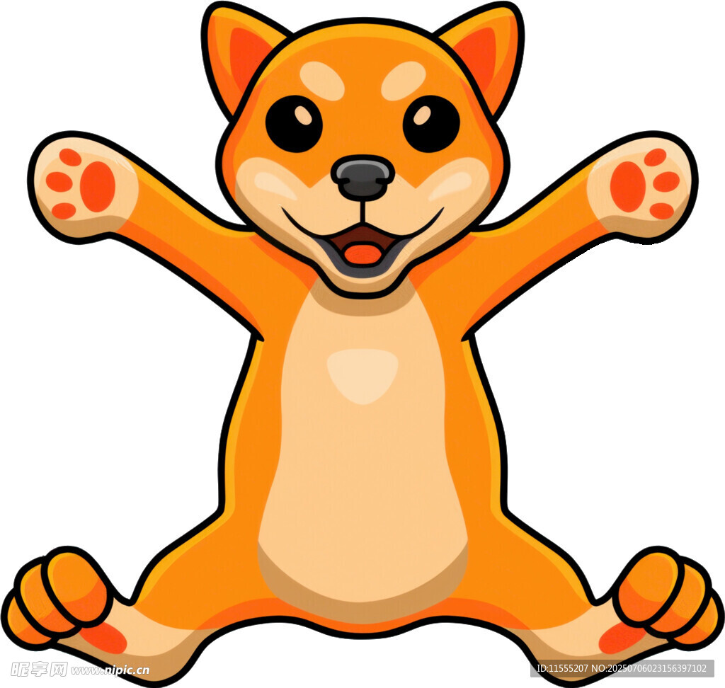 可爱坐姿柴犬卡通形象