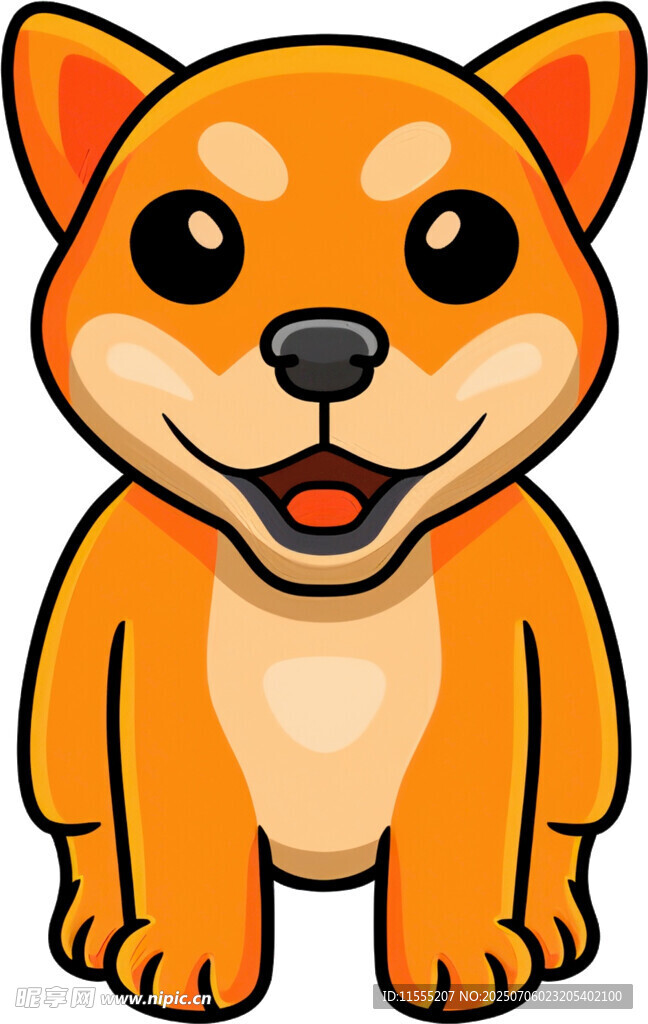 可爱橙色小狗卡通形象