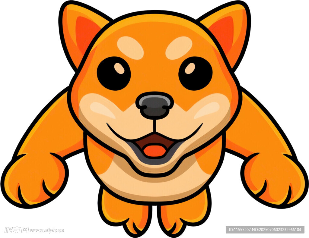 跳跃的卡通柴犬