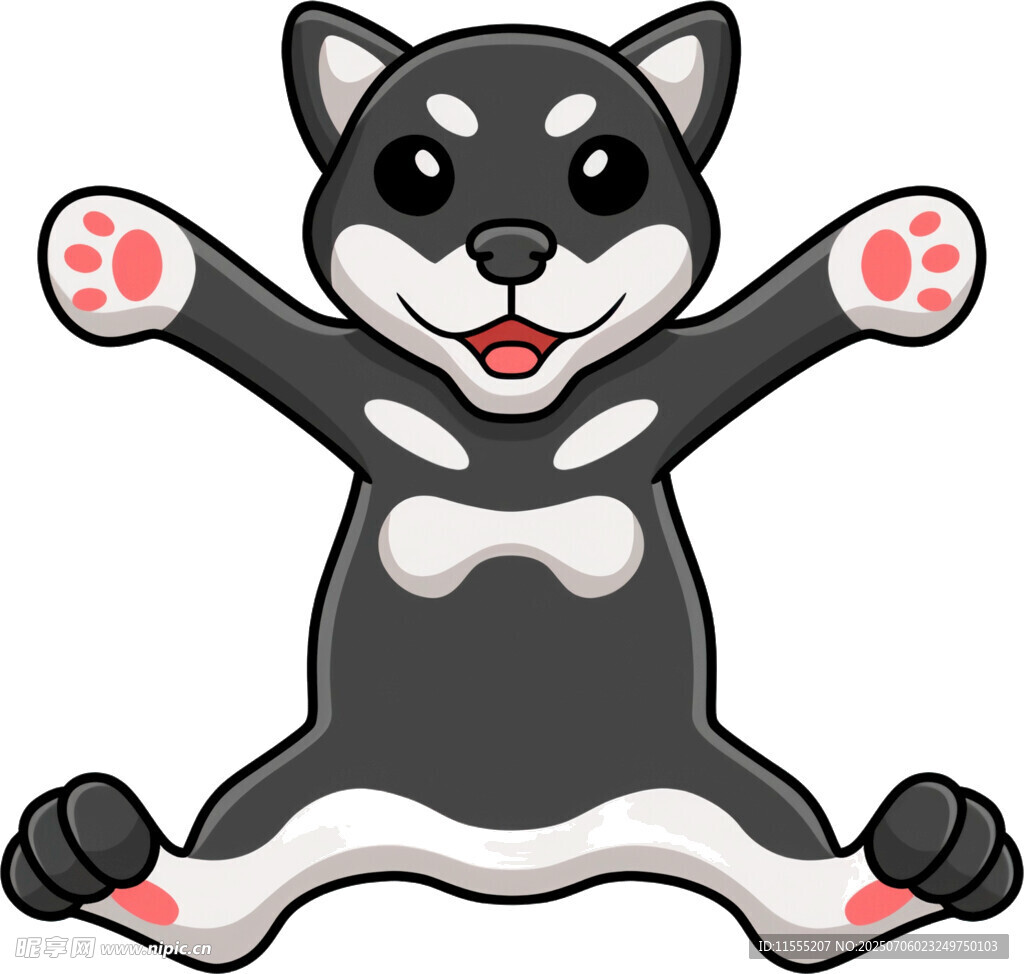 可爱坐姿小狗卡通形象