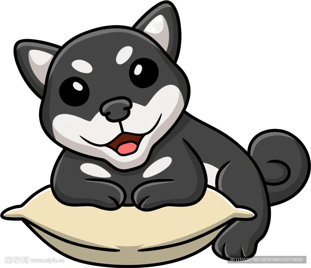 趴着的可爱卡通小狗