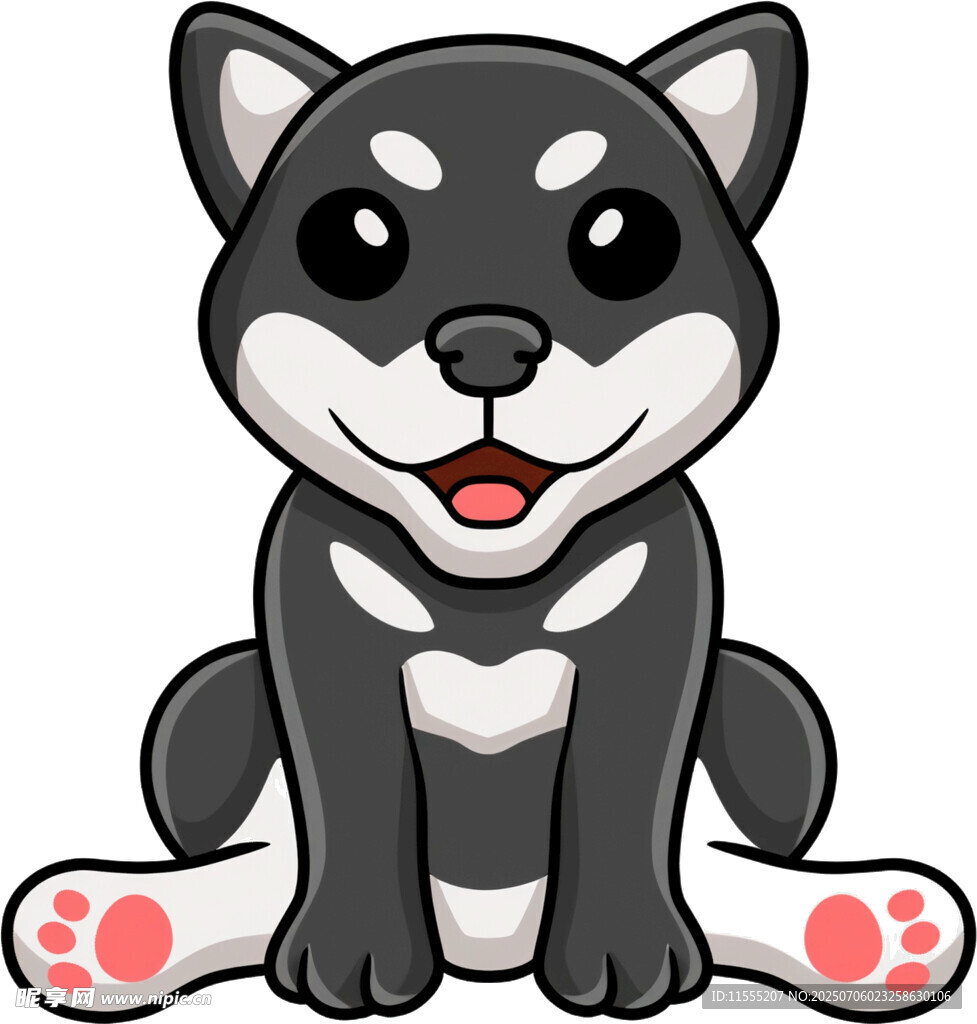 可爱坐姿柴犬卡通形象