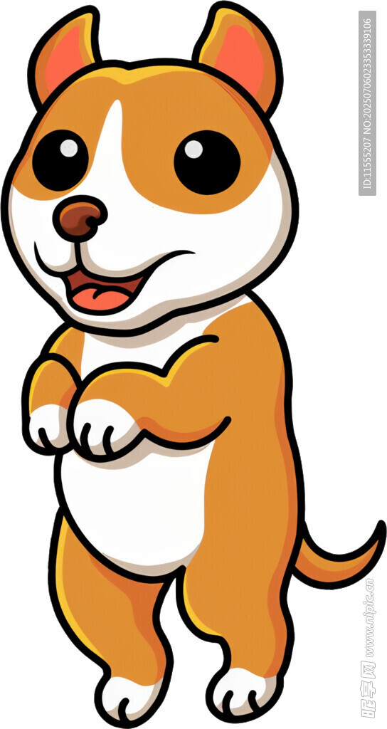 可爱站立小狗卡通形象