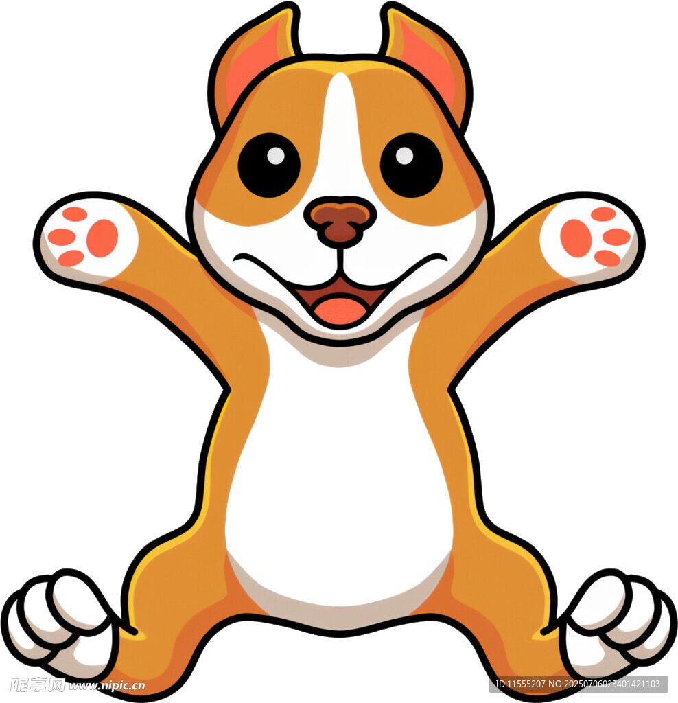 可爱小狗张开双臂卖萌