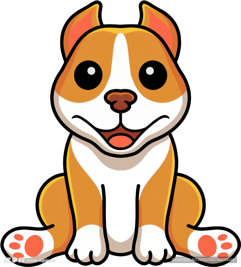 可爱坐姿小狗插画