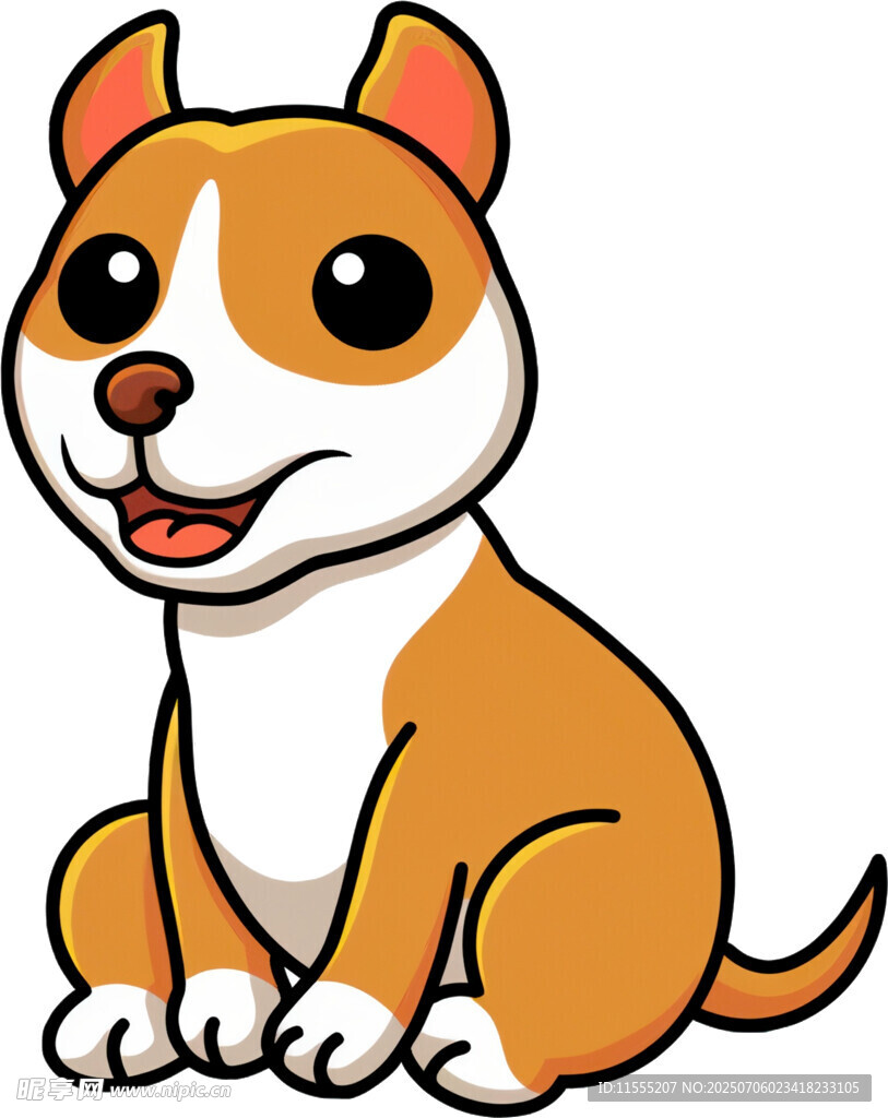 可爱坐姿小狗卡通形象