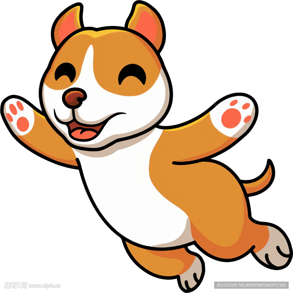 跳跃的欢乐小狗