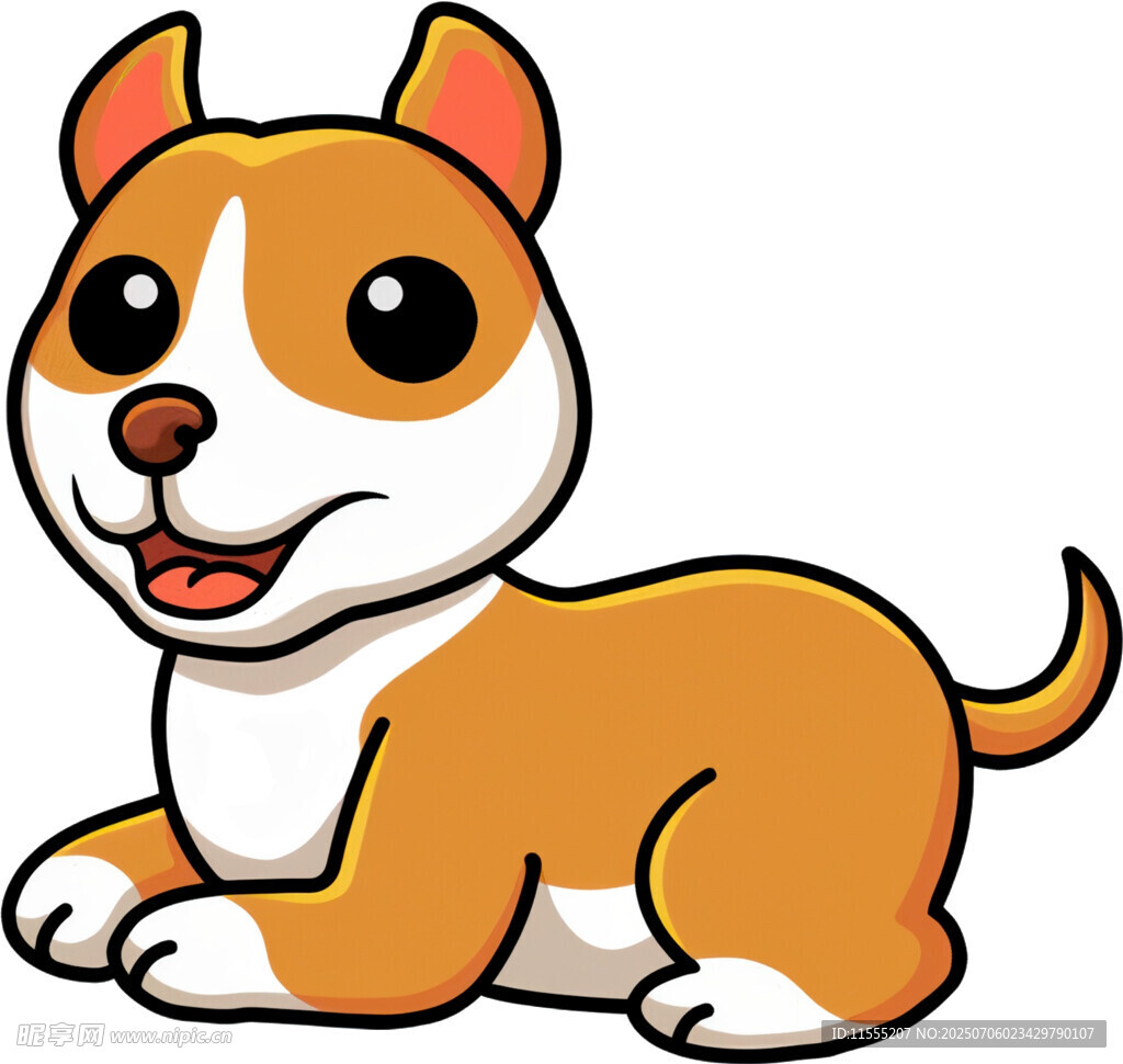 可爱趴着的卡通小狗