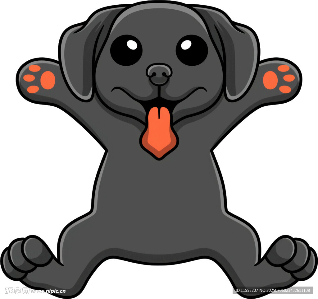 可爱黑小狗开心做瑜伽