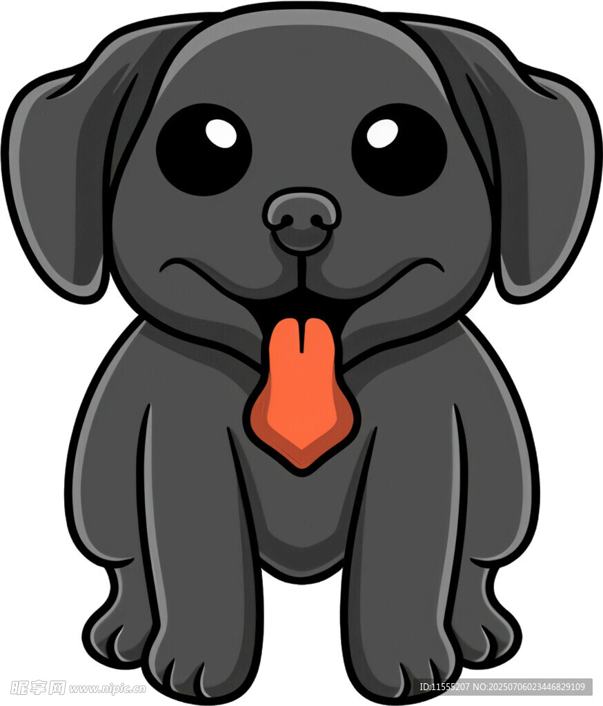 可爱黑小狗吐舌卖萌