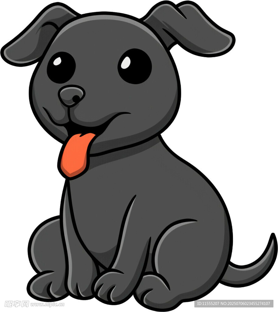 可爱小黑狗吐舌卖萌