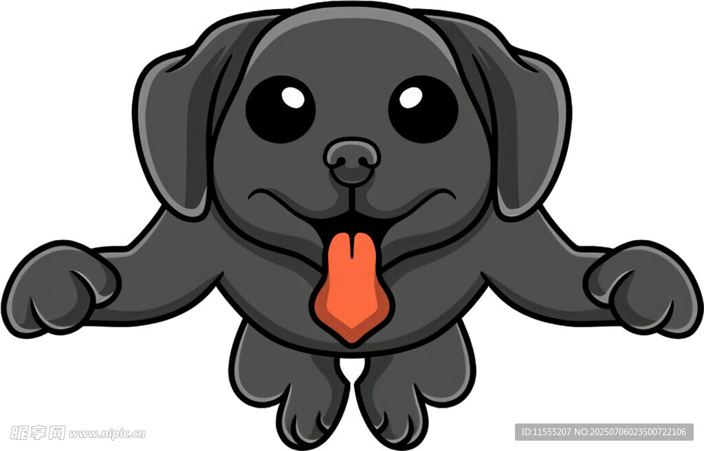 可爱黑小狗吐舌卖萌