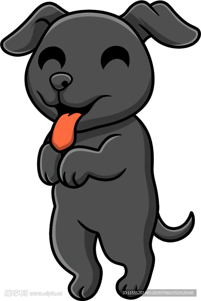 可爱黑小狗吐舌卖萌