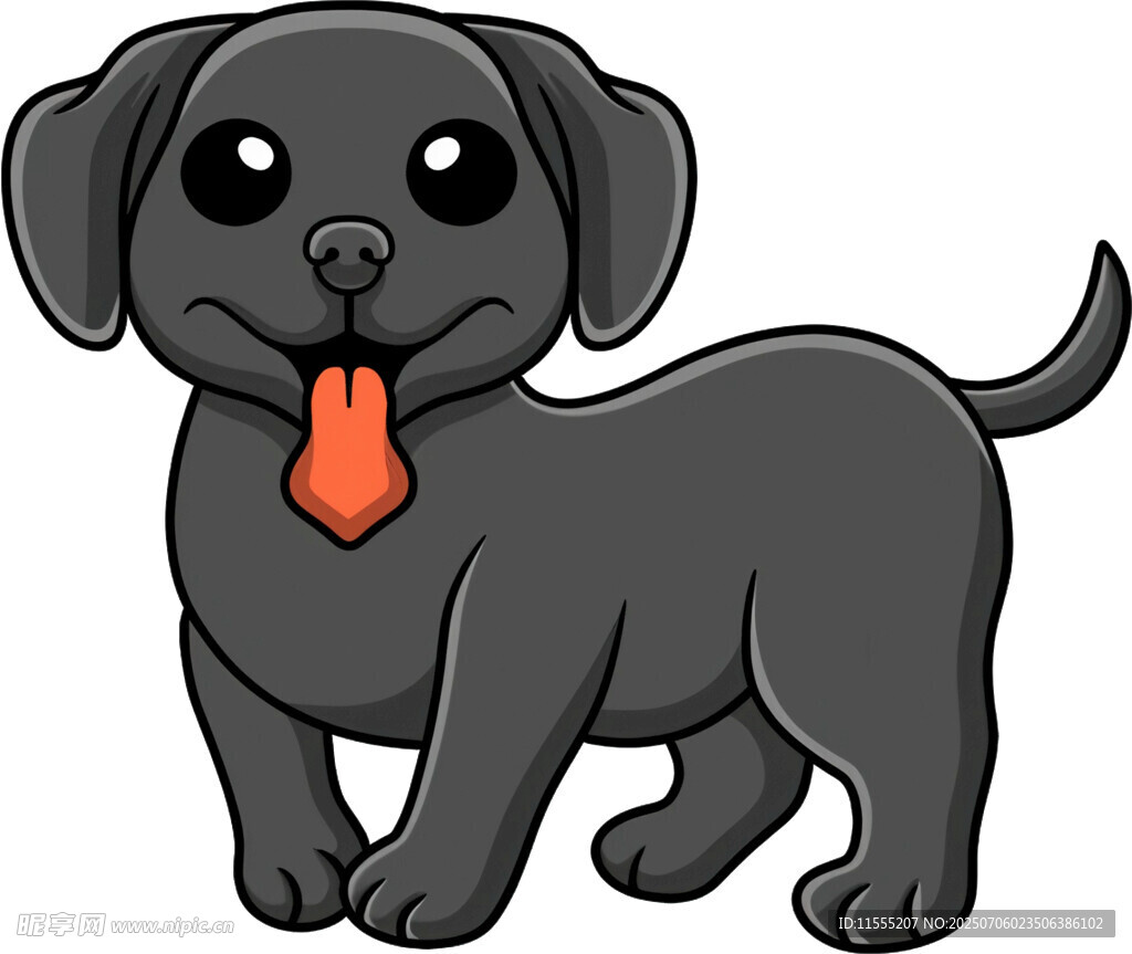 可爱小黑狗吐舌卖萌