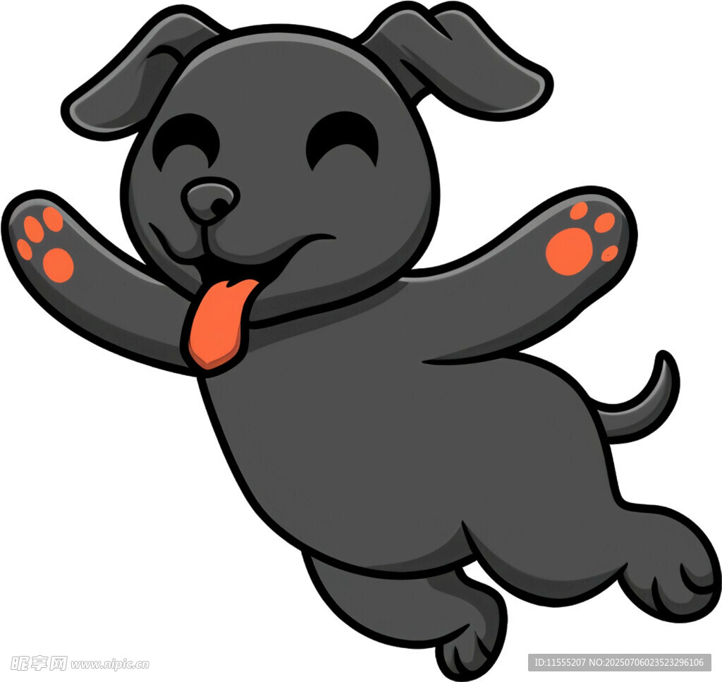 跳跃的欢乐小黑狗