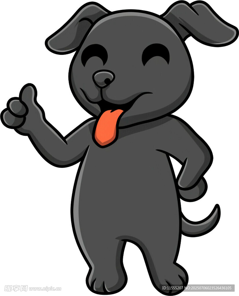 可爱黑狗竖大拇指
