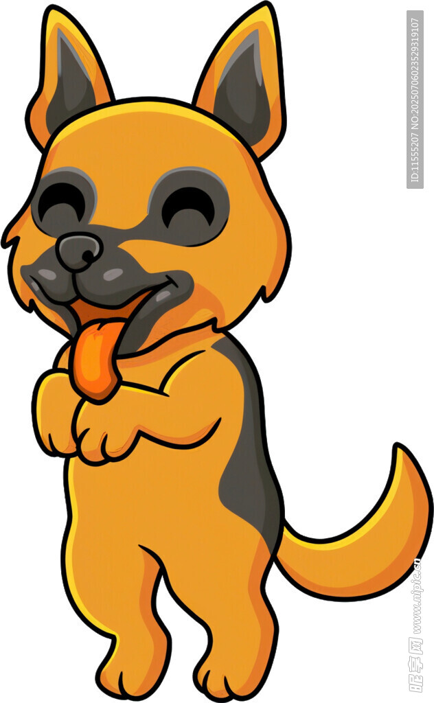 可爱卡通德国牧羊犬形象