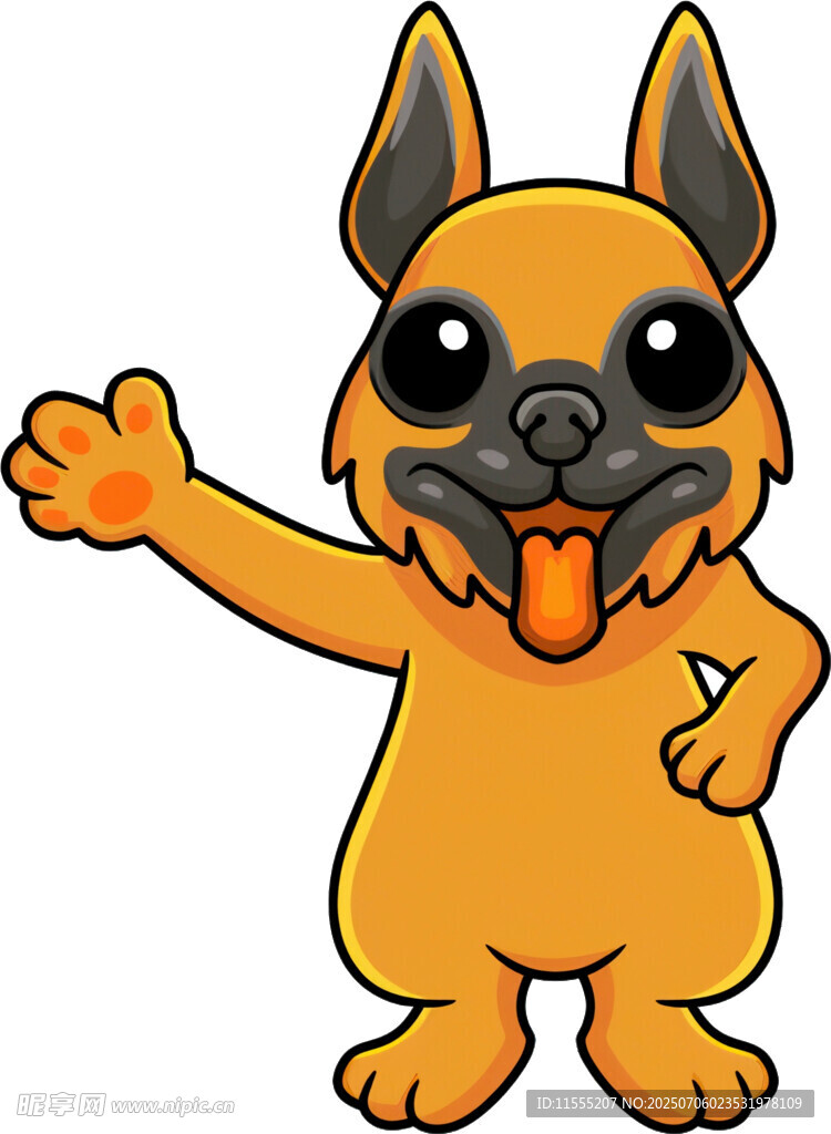 可爱卡通小狗热情打招呼