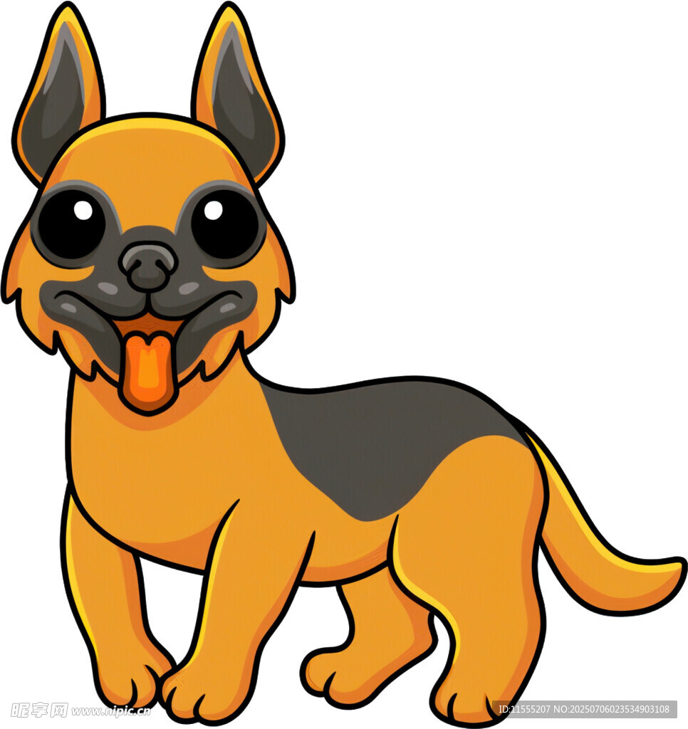 可爱卡通德国牧羊犬形象