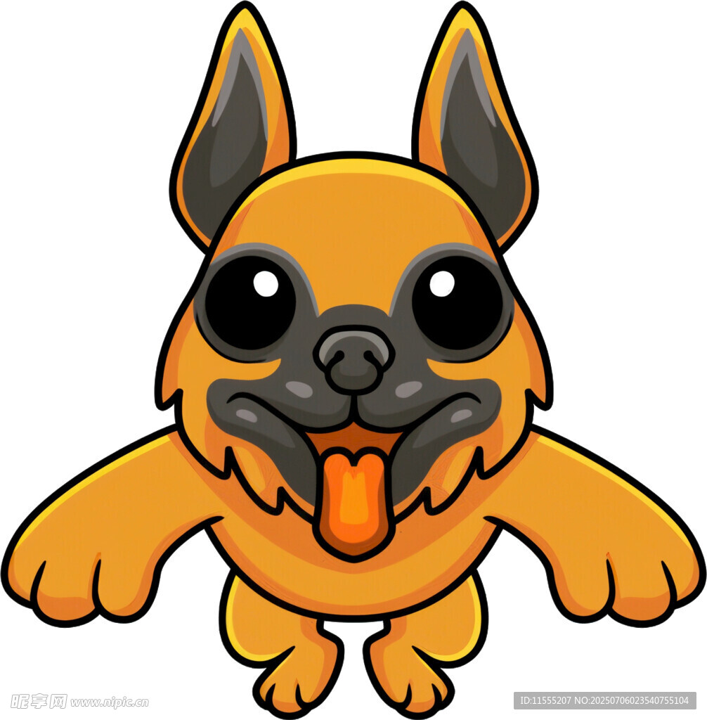 可爱法斗卡通形象