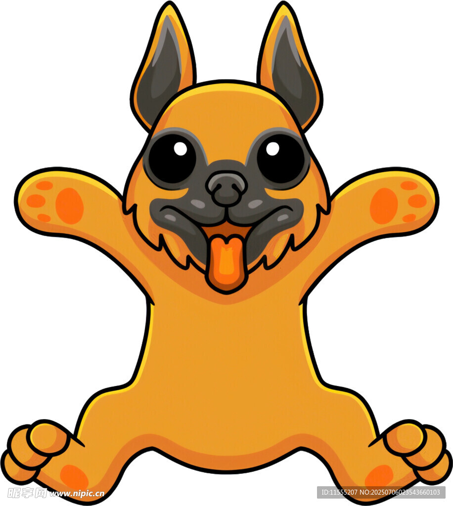 可爱橙色小狗开心伸爪