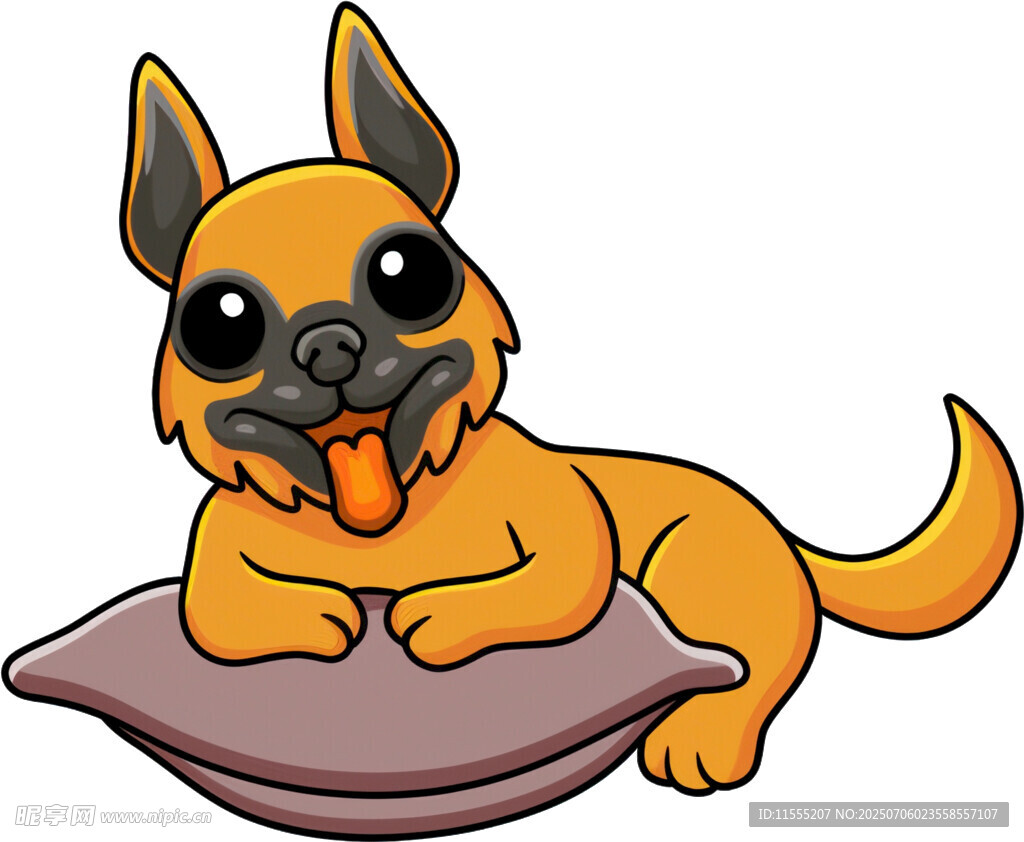 趴着的可爱法斗犬