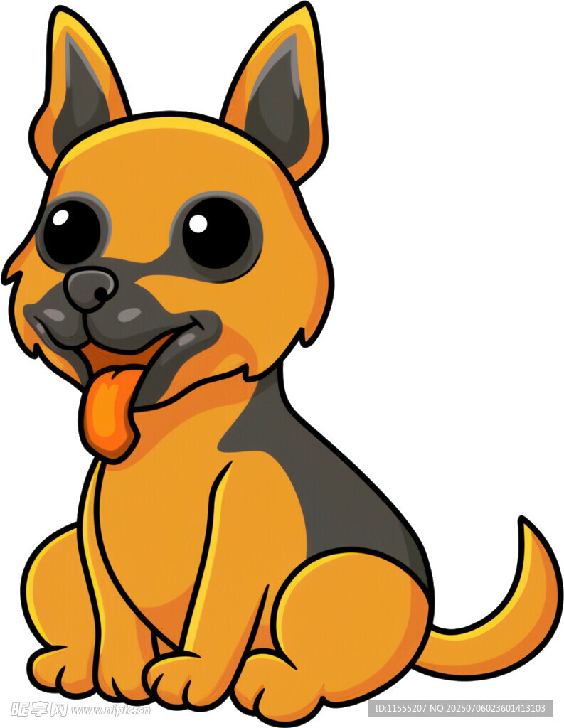 可爱卡通德国牧羊犬形象