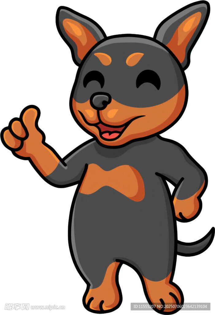 可爱小狗挥手打招呼