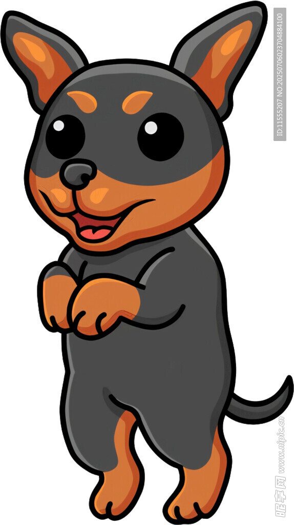 可爱卡通小狗站立形象