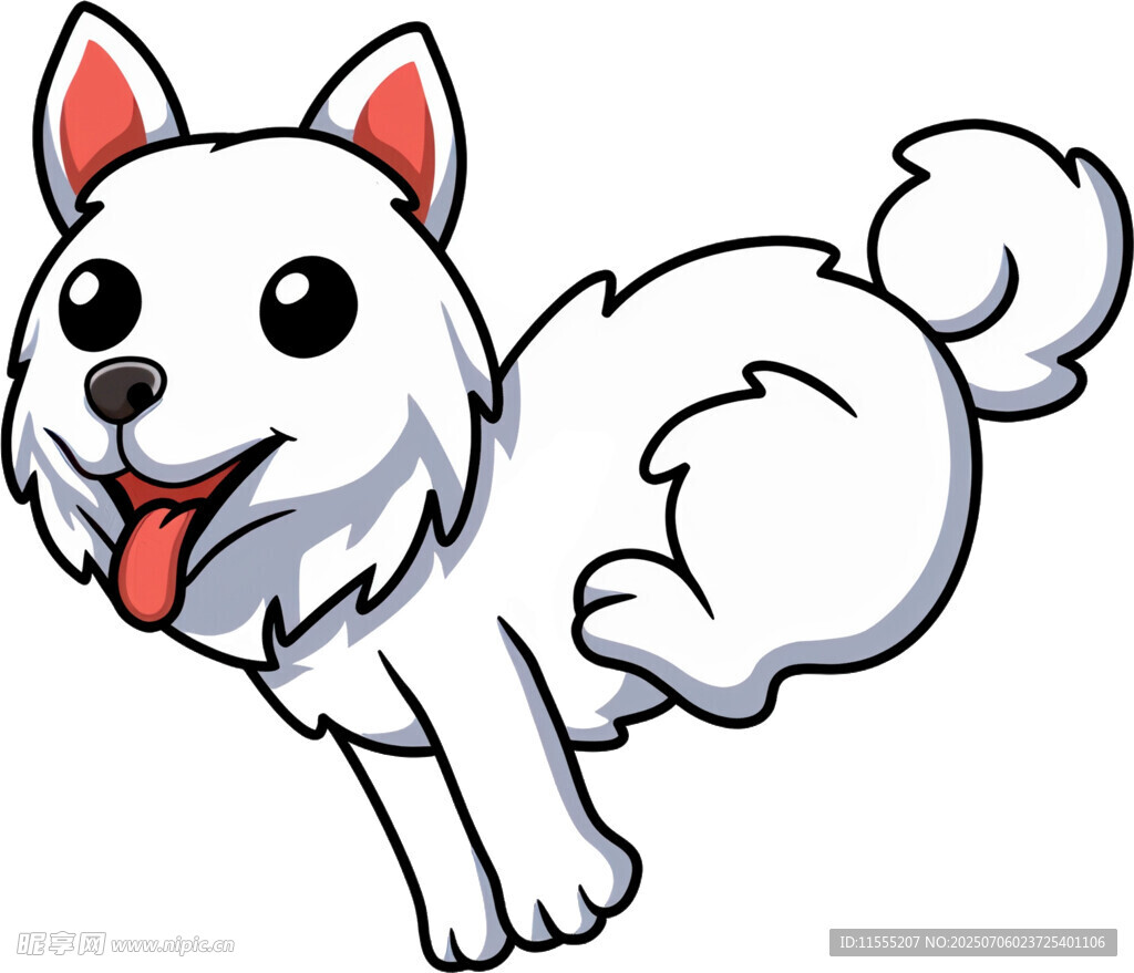 跳跃的可爱白狗