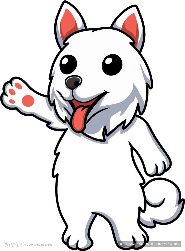 可爱招手小狗卡通形象